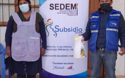 A través de nuestras brigadas móviles llegamos al municipio de Mojocoya del departamento de Chuquisaca para entregar los paquetes nutritivos del Subsidio Universal Prenatal por la Vida a las mamás en estado de gestación que no cuentan con un seguro a corto plazo.