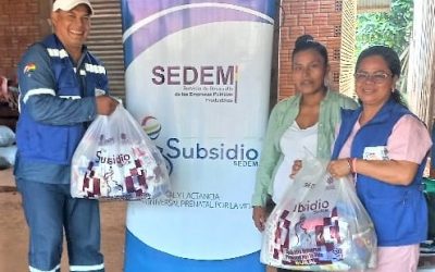 El Servicio de Desarrollo de las Empresas Públicas Productivas SEDEM a través de sus brigadas móviles, llegó al municipio de FILADELFIA de la provincia Manuripi, en el departamento de Pando para realizar la entrega de paquetes del Subsidio Universal Prenatal por la Vida.