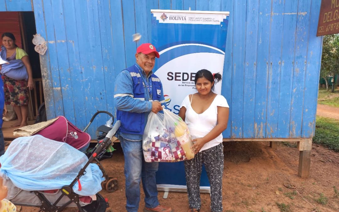 El Servicio de Desarrollo de las Empresas Públicas Productivas SEDEM a través de sus brigadas móviles, llegó al municipio de Santa Rosa de la provincia de Abuna del departamento de Pando para realizar la entrega de paquetes del Subsidio Universal Prenatal por la Vida.
